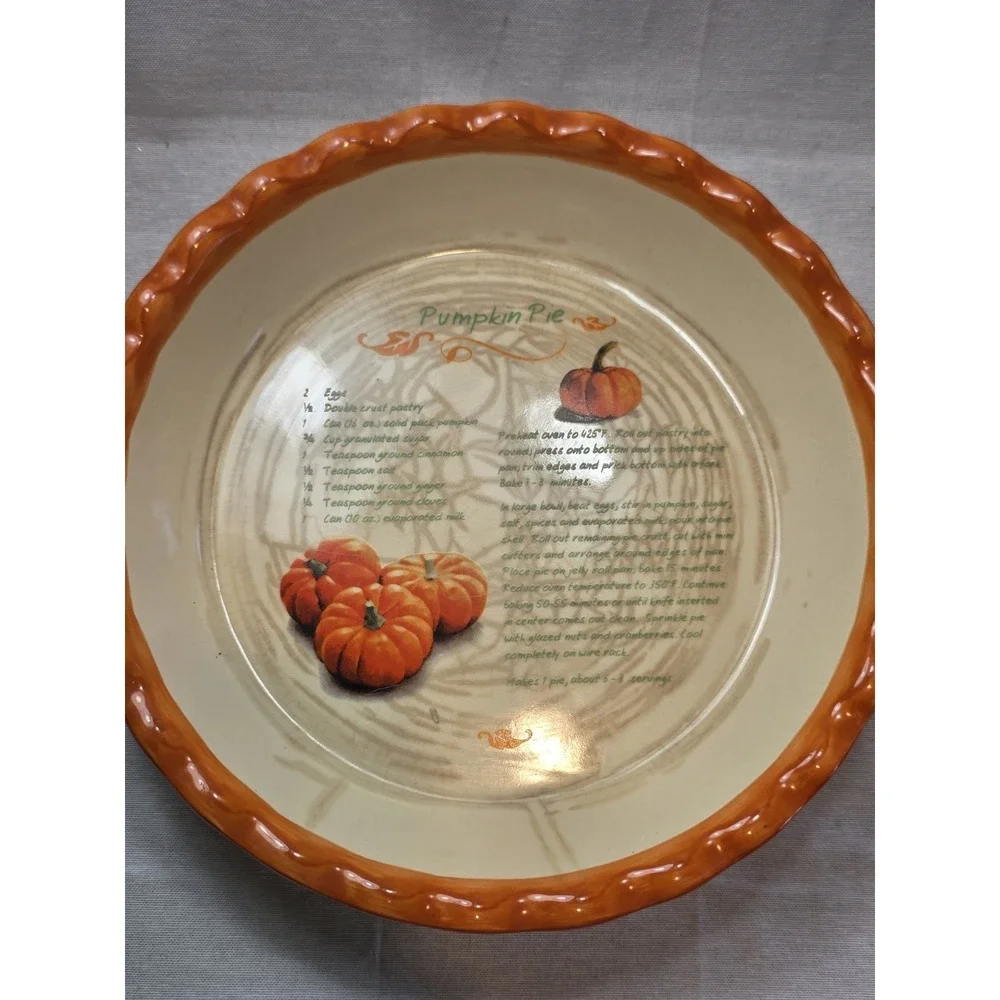 Harvest Pumpkin Pie Recipe Pie Pan 9